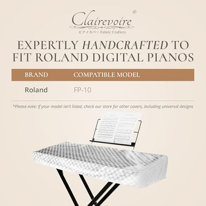 Clairevoire Digital Piano Cover, Piano Keyboard Covers -Protective for Roland Piano Covers FP Series, Durable and Waterproof Piano Keyboard Dust Cover, Piano Keyboard Case -Roland FP-10 Pearl White - color: Pearl White, size: FP-10