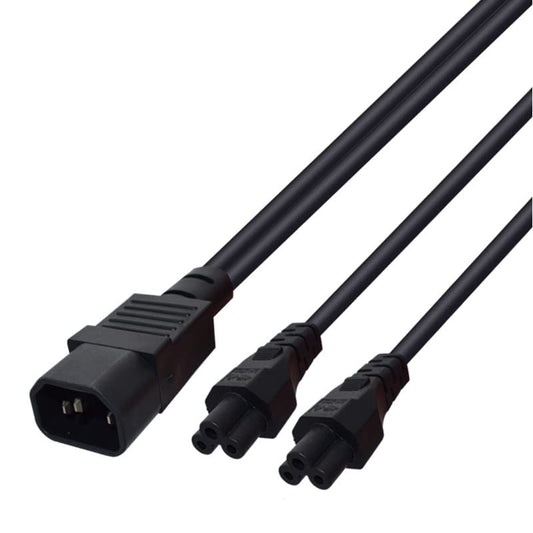 IEC 320 C14 to Dual C5 Y-Splitter Power Cord, 1FT/0.32M, 10A 250V, C14 Male to 2 IEC C5 Female Adapter Cable for Laptop, Notebook, PDU, UPS - color: C14 to 2* C5