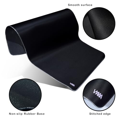 Vyaaa 40" x 20" RGB Gaming Mouse Pad, XXL LED Desk Mat with 9 Light-Up Modes, Smooth Surface & Non-Slip Rubber Base for Gaming/Office/Home (Black) - color: Black, size: 40L x 20W inches