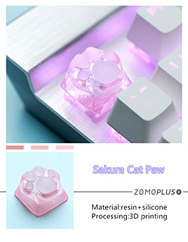 SYA Cute Cat-Claws Keycap 3D Model OEM Profile Keyboard Key Cap for Cherry MX Switches Mechanical Gaming Keyboard Catpaw ESC-Key Keycap (Translucent-Pink, 1pcs) - color: Translucent-Pink-1pcs