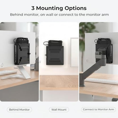 Mini PC VESA Mount for HP with C-Clamp VESA Wall Under Desk or Desk Clamp Mount for EliteDesk 800 805 705, Pro Mini 260, ProDesk 600 405 Mini PC Mounting Bracket for HP Mount to a Monitor Arm