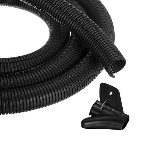 MECCANIXITY 1 1/4 Inch 10ft Split Wire Loom Tubing, Flexible Cord Protectors with Installation Tool Cable Management Sleeve Conduits Cover for Office Home Electrical Automotive Wires, Black - color: Black, size: 1 1/4 Inch 10ft