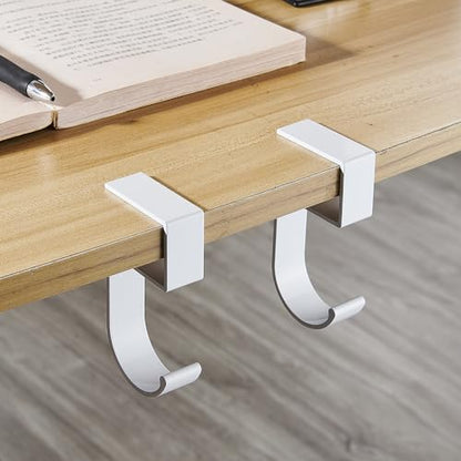 4Pcs Desk Hook Nail Free Clamp-On Under Desk Schoolbag and Handbag Hanger - Suitable for under 3cm/1.18 inch Thick Plate (4 White) - style: 5 type hooks white