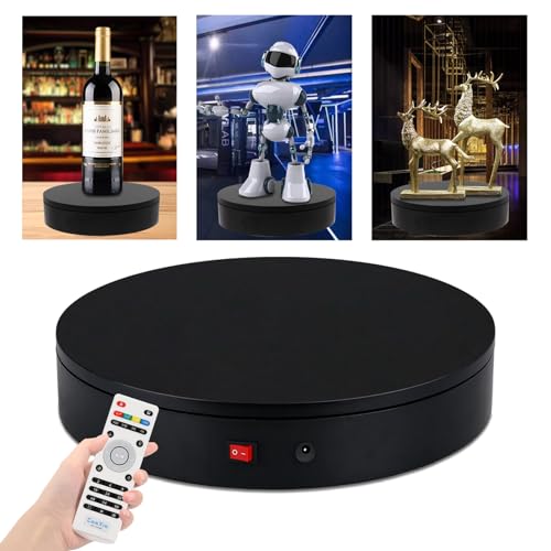 32cm Rotating Platform, 350lbs Capacity Motorized Electric Turntable, Heavy Duty Motorized Rotating base, Large Motorized Rotating Display Stand,Photography Turntable for Photography,Exhibition - size: 12.6inch/Black/300Lbs Load