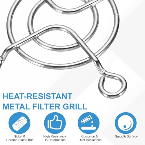 PATIKIL 40mm Fan Finger Grill, 12 Pcs Metal Ventilation Grill Guard Cover with Screws for Industry Workshop Computer Household Refrigerators Air Conditioning, Silver - size: 40mm