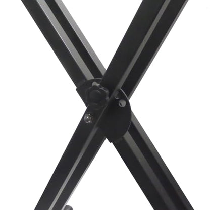 Keyboard Stand Unique Space Saving Easy Transport Design-Ultra Portable- - Double Braced -No Tools to Loose- fits all Portable 49-88 Keyboards (KS2-Q)