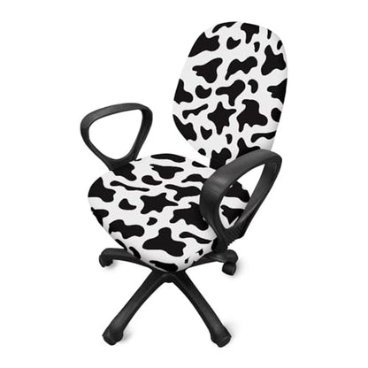 Cow Print Office Chair Covers Stretchable Office Chair Seat Cover 2 Piece Washable Gaming Chair Cover Universal Fit Most Wheelchairs,Computer Chairs,Gaming Chairs - color: Cow Print