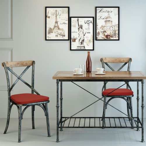BUYUE 14" Metal Chair Cushion with Magnetic 1 Piece, Luxury PU Leather Waterproof Anti-Slip Seat Pad for Kitchen Cafe Dining Bistro Stackable Chairs (U-Shape, Red, 1) - color: Red, style: U-shape-1 Pcs