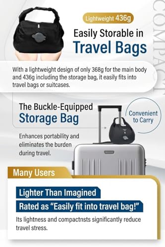 Inflatable Foot Rest for Airplane Travel - Adjustable Height Leg Pillow for Long Flights - Portable Travel Footstool with Pump-Free Inflation Bag - Car & Office Leg Rest Essentials