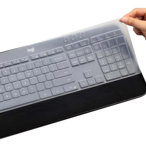 Keyboard Cover Skin for Logitech MK545 MK540 Wireless Keyboard, Logitech MK545 Keyboard Protector, Logitech MK540 Ultra Thin Desktop PC Silicone Clear Keyboard Skin Protector - color: Clear