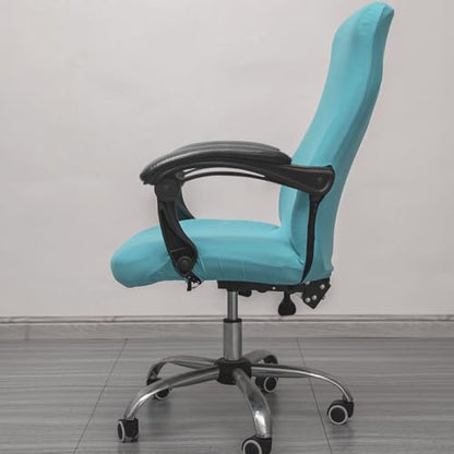 Melaluxe Office Chair Cover - Universal Stretch Desk Chair Cover, Computer Chair Slipcovers (Size: L) - Azure - color: Azure, size: Large Chair Cover