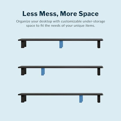 Vari Modern Monitor Riser - Large Dual Monitor Stand - Elevated Desk Shelf for Home Office Organization - Durable and Lightweight - Ideal for Computer and Gaming Setup - Black, 40”x10”x4”
