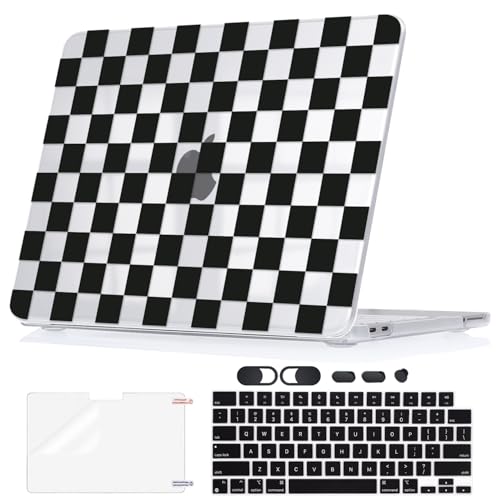 Hard Case for 2026 MacBook Neo 13 A18 Pro A3404 Full Protection Kit with Keyboard Cover Screen Protector Dust Plugs Webcam Cover, Classic Checkered Grid - color: Classic Checkered Grid