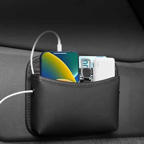 Universal Car Side Pocket Organizer for Car Seat, PU Leather Car Pocket Pouch, Door, Window, Console, Keys Cards Cell Phone Sunglasses Holder for Car, Multifunctional Car Organizer Accessories.