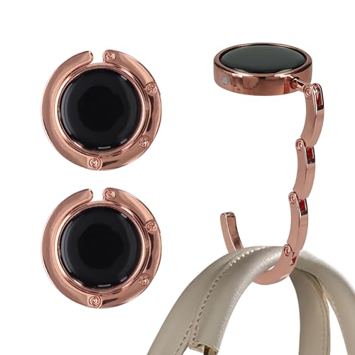 kwmobile Purse Hook for Table - Set of 2 Purse Holder - Folding Handbag Hanger - Portable Bag Holder - Bag Hooks for Desk - Table Hook Copper - color: Copper