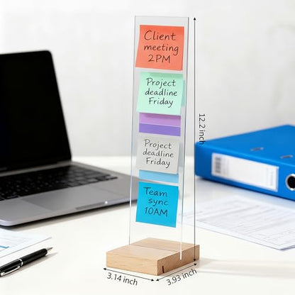 2PCS Monitor Memo Board Portable Monitor Sticky Note Holder Computer Screen Message Board Holder Detachable Acrylic Sticky Note Board Messadge Remider - color: White