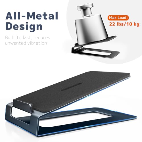 Desk Speaker Stands for Most Bookshelf Speakers,22 lbs Capacity, 16° Tilt Angle Speaker Risers with Anti-Vibration Pads,Compact for 3"-4" Studio Monitors,Space-Saving Stands for PC Speakers,Black - size: Height: 2.87"