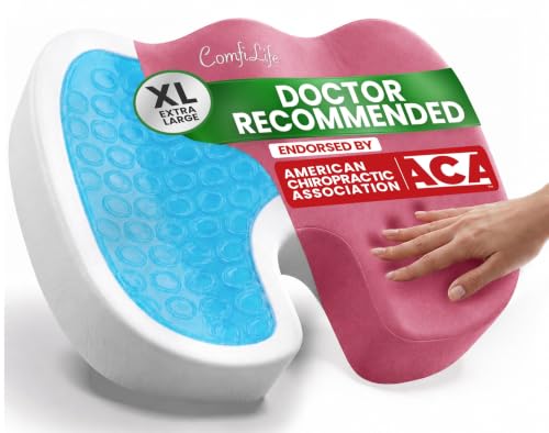 ComfiLife Extra Large Gel & Memory Foam Seat Cushion - Doctor Recommended Office Chair Cushion, Car Seat Cushion - Back & Sciatica Pain Relief - Wide Seat Cushion for Big & Tall (Pink) - color: Pink, size: X-Large