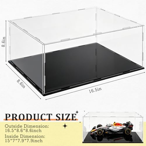 Yungyan 1 Pack Clear Self-Assembly Acrylic Display Case Transparent Dust Proof Protection Showcase for Figurine Collectibles Basketball Soccer Football Helmet (16 x 8 x 8 Inch) - size: 16 x 8 x 8 Inch