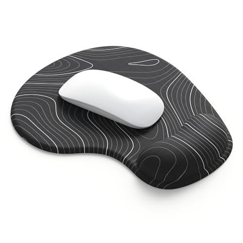 Office Mousepad with Gel Wrist Support - Ergonomic Gaming Desktop Mouse Pad Wrist Rest - Design Gamepad Mat Rubber Base for Laptop Computer -Silicone Non-Slip Special-Textured Surface (15DigitalT) - color: 15DigitalT