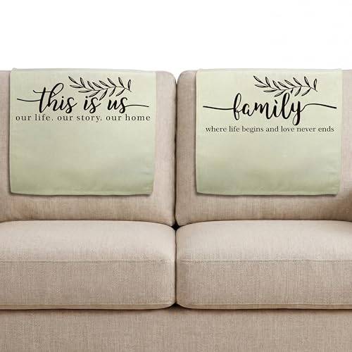 Tatuo 2 Pieces Recliner Headrest Protector Couch Headrest Covers with Inspirational Words Chair Sofa Slipcover for Furniture Home Decoration, 26.77 x 16.93 Inch(Elegant Style)