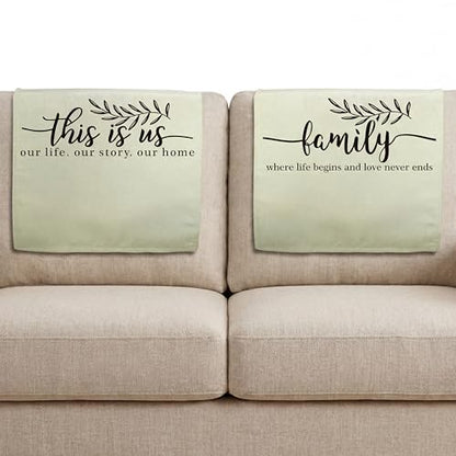 Tatuo 2 Pieces Recliner Headrest Protector Couch Headrest Covers with Inspirational Words Chair Sofa Slipcover for Furniture Home Decoration, 26.77 x 16.93 Inch(Elegant Style)