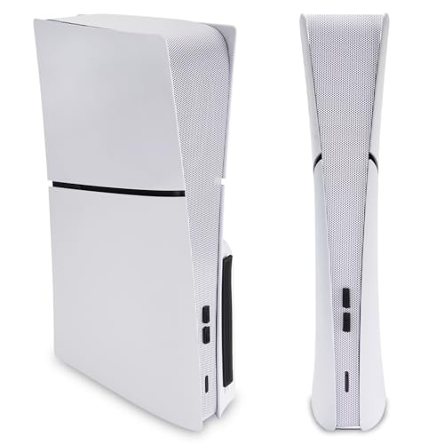 PlayVital Dust Cover Net & Silicone Plug Set for PS5 Slim Console - 12 in 1 Anti-Dust Filter Kit Accessories for PS5 Slim Disc & Digital Version, Prevents Dust & Pet Hair, Easy Install - White - color: White