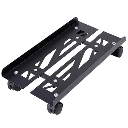 Mobile PC Stand, Adjustable Metal Computer Tower Stand, PC Floor Stand with 4 Locking Caster Wheels, PC Tower Stand, CPU Holder, PC Cart PC Riser Fits Most PC for Gaming Office Desk