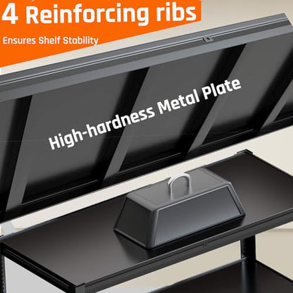 5 Tier Storage Shelves, 65" W Garage Shelving Heavy Duty Metal Adjustable Garage Shelves, Shelving Units Industrial Shelving for Warehouse, 65" W x 20" D x 84" H,Black - size: 65"Wx84"Hx20"D | 5 Tier