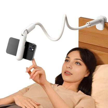 Gooseneck Phone Holder for Bed, Flexible Long Arm Cell Phone Stand with Clamp Mount, 900°Rotation Overhead Phone Mount for Bedside,Headboard,Desk, Universal for 4-7" Phone (35.43 Inches Length) - size: 35.43 Inches Length