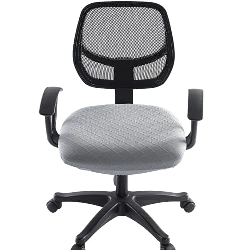 Stretch Jacquard Office Chair Cover, Removable Washable Desk Chair Cover, Anti-dust Seat Cushion Protectors - Grey - color: Grey, size: Chair Seat Cover