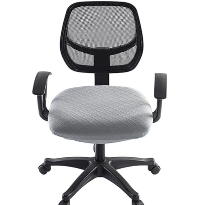 Stretch Jacquard Office Chair Cover, Removable Washable Desk Chair Cover, Anti-dust Seat Cushion Protectors - Grey - color: Grey, size: Chair Seat Cover