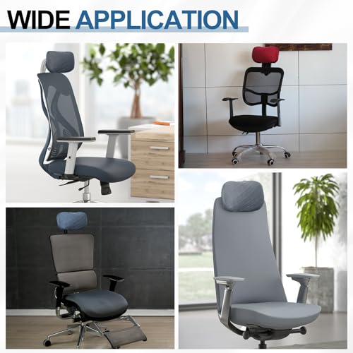 uxcell Office Chair Pillow Cover, Office Chair Headrest Attachment Mesh Removable Headrest Protector for Home Desk Computer Chairs, Black - color: Black