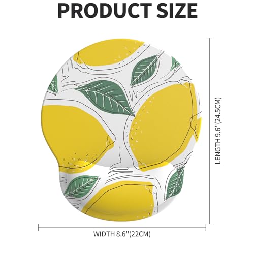 eulps Mouse Pad with Wrist Rest, Comfortable Computer Mousepad with Gel Wrist Support Smooth Surface and Non-Slip PU Base for Pain Relief, Laptop, Office & Home (Lemon) - color: Lemon