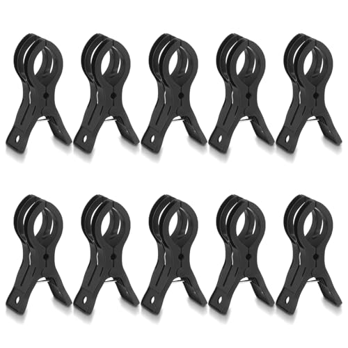 LemonRoad 10 Pack Large Balloon Arch Clips Plastic Transparent Backdrop Spring Clamps 3.5 Inch Heavy Duty Clip for Balloon Arch Kit Birthday Decoration Crafts Woodworking Photography Studios (Black) - color: Black
