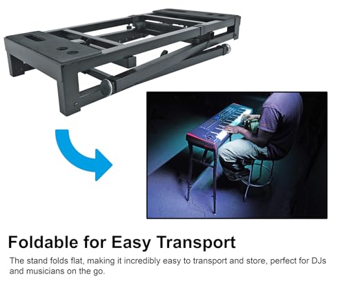 Rockville PKS35 Adjustable Platform Keyboard Stand, Steel, Foam Pads, Precise Adjustments, Folds Flat, Swivel Feet, Perfect for Performers, Live Music