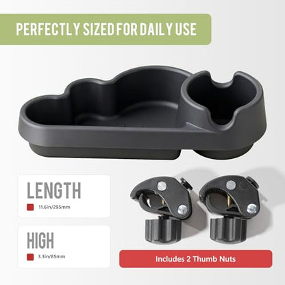 Li & Zhao Universal Stroller Snack Tray Attachment - Universal Snack Tray for Cloud Cup Holder Tray Plastic Accessories for Baby,Toddler(Beige) - color: A-Black