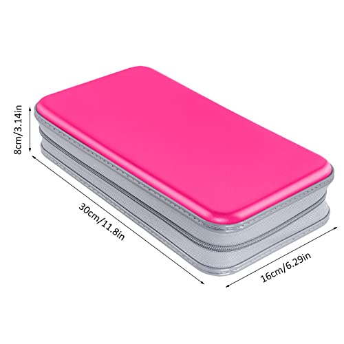 Siveit CD Case Holder, 80 Capacity CD/DVD Case Holders Wallet Hard Plastic CD DVD Disc Cases Storage Binder for Car Home Office Travel (Hot Pink) - color: Pink
