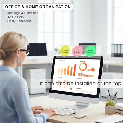 4 Pack Desk Buddy Monitor Memo Board Side Mount - Cute Office Desk Accessories for Women,Computer Side Panel Memo Creative Monitor Side Panel with Phone Holder,Office Essentials for Desk Organization