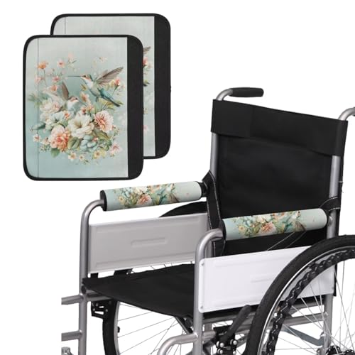 Wheelchair Armrest Covers Wheelchair Accessories Chair Arm Pads Universal for Wheelchair Armrests Office Transport Chairs Scooters Green Hummingbird - color: Green Hummingbird