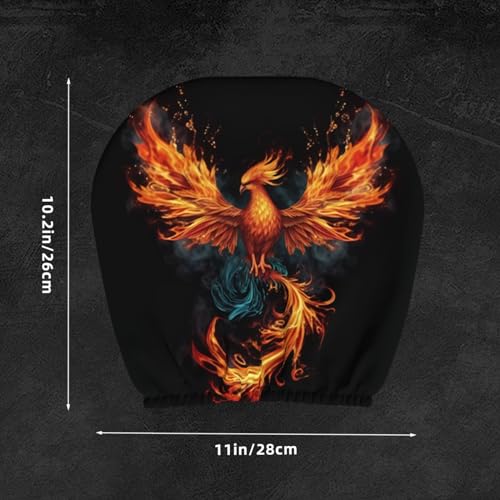 Dujiea 2 Pack Fire Animal Pheonix Print Car Headrest Covers, Universal Soft Car Seat Head Rest Cover Protector, Vehicle Accessories Fabric Headrest Cover for Cars Vans Trucks - color: Fire Animal Pheonix Print
