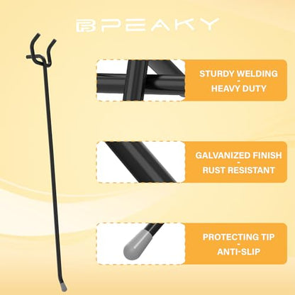 50PC 12" Pegboard Hooks for 1/4" Peg Board | Heavy Duty Black Metal Pegboard Hooks for Tools & Supplies, 30 lb Capacity Organizer Accessories for Garage, Store - size: 12 Inch