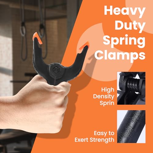 ECY Spring Clamps Heavy Duty 4.5 Inch 10 Pack - Plastic Rust Proof Clamps with Non-Slip Pads for Backdrop, Crafts, Woodworking, Photography | Multipurpose Holders for Tarps, Pool Covers & Gluing - size: 10 Pack,4.5inch