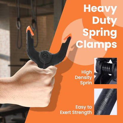 ECY Spring Clamps Heavy Duty 4.5 Inch 10 Pack - Plastic Rust Proof Clamps with Non-Slip Pads for Backdrop, Crafts, Woodworking, Photography | Multipurpose Holders for Tarps, Pool Covers & Gluing - size: 10 Pack,4.5inch