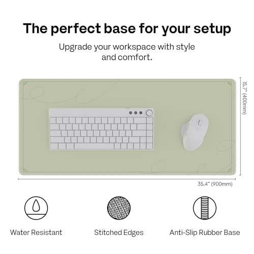Pixio Mouse Pads - 36 x 16 inch XXL Caligraphy Green Multifunctional Large Desk Mats for Gaming, Office, Desktop Anti-Slip Waterproof Washable Computer Mouse Mat - color: Green Caligraphy