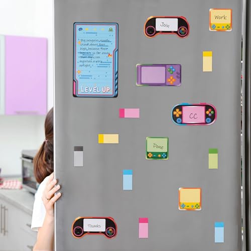B1ykin Sticky Notes Set - 550 Sheets Writing Pad Light Video Game Design | Self-Stick Notes Pages, Teacher Appreciation Gift, School Office Supplies, Level Up Video Game Design