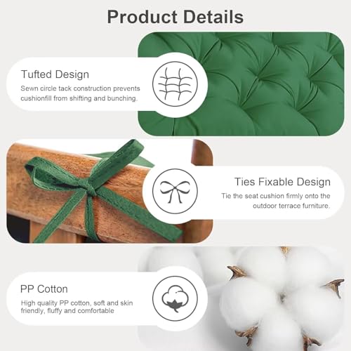 Waterproof Swing Chair Cushions for Outdoor Furniture Patio Beach Cushion Thick Outdoor Garden Beach Seat Pad 20 x 40 in White Green - color: White Green