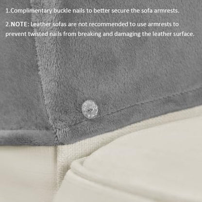 Velvet Armrest Covers for Chairs and Sofas Soft Stretch Couch Arm Cover Set of 2 Non Slip Sofa Armrest Slipcover Furniture Protector for Sofa, Couch, Armchair, Recliner, Light Gray - color: Light Gray
