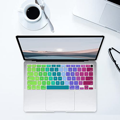 Keyboard Cover Skin for 2020 MacBook Air 13 inches M1 Chip | Silicone, US/ANSI Layout, Anti-Spill, DustProof, Keyboard Protector Accessories - color: Rainbow