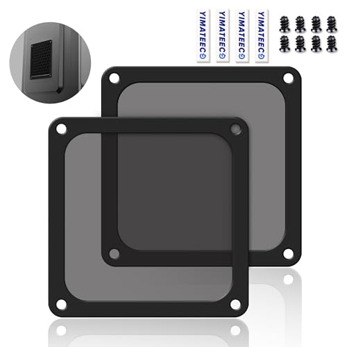 Dust Filter PC 120mm for Computer Cooler/PSU/Routers Nylon 80 Mesh, Magnetic Frame PC Fan Dust Mesh Cooler Filter Dustproof Computer Fan Grills (Nylon, 120 * 120mm, 2pcs, Black) - color: Black, size: 2pcs - Nylon